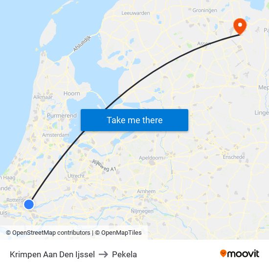 Krimpen Aan Den Ijssel to Pekela map