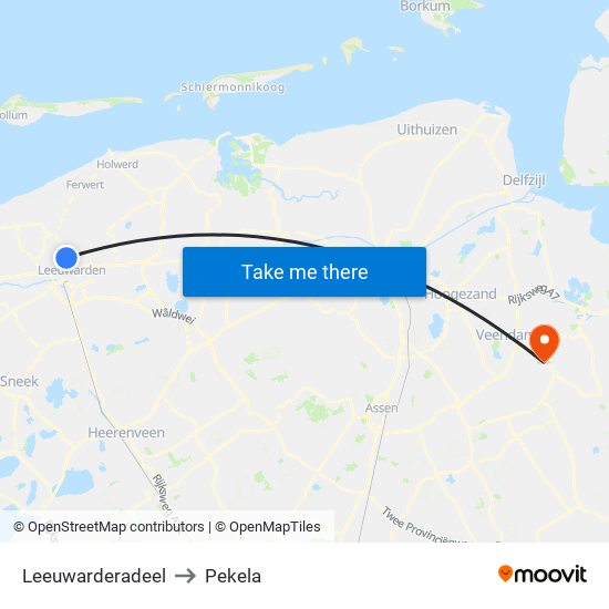 Leeuwarderadeel to Pekela map