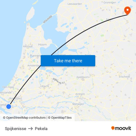 Spijkenisse to Pekela map