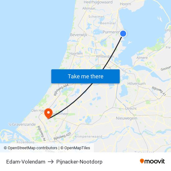 Edam-Volendam to Pijnacker-Nootdorp map