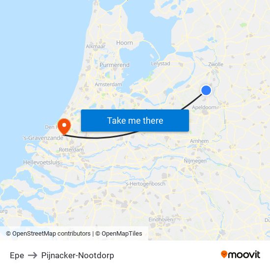 Epe to Pijnacker-Nootdorp map