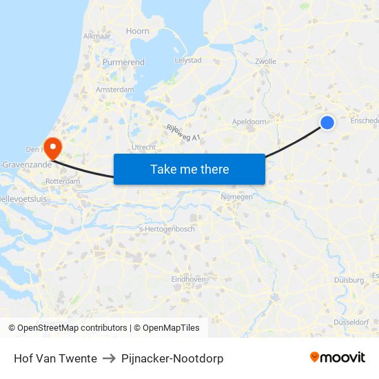 Hof Van Twente to Pijnacker-Nootdorp map