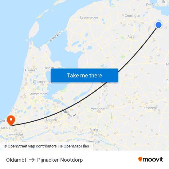 Oldambt to Pijnacker-Nootdorp map