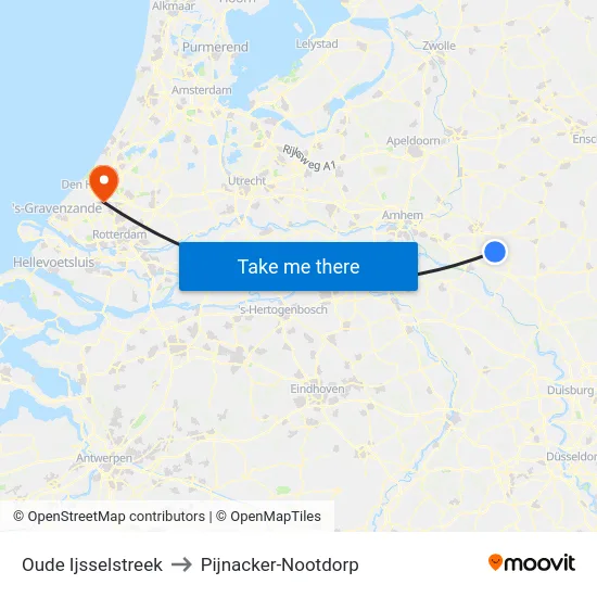 Oude Ijsselstreek to Pijnacker-Nootdorp map