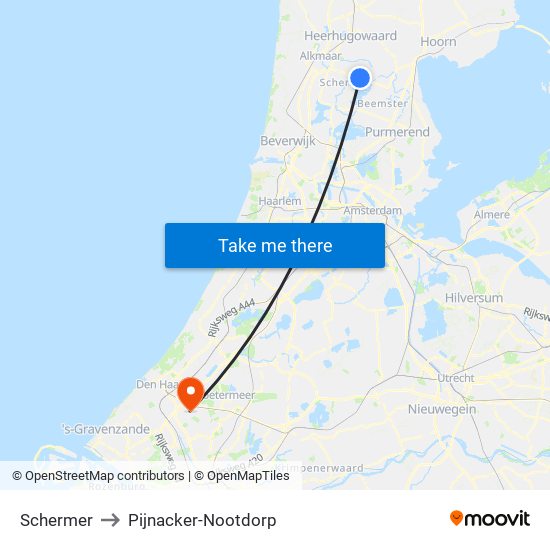 Schermer to Pijnacker-Nootdorp map