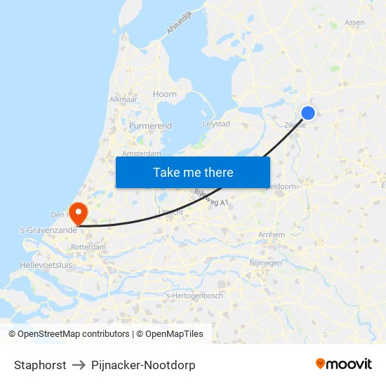 Staphorst to Pijnacker-Nootdorp map