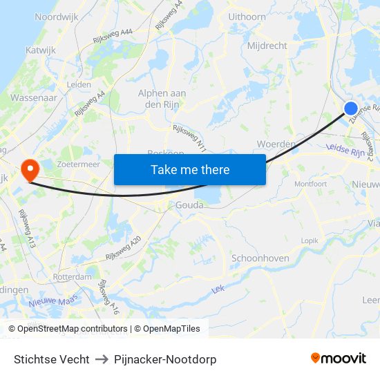 Stichtse Vecht to Pijnacker-Nootdorp map