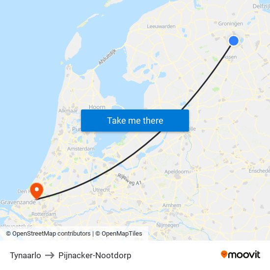 Tynaarlo to Pijnacker-Nootdorp map