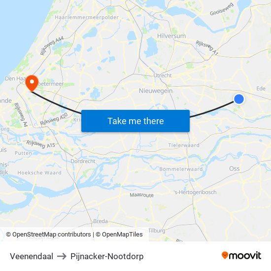 Veenendaal to Pijnacker-Nootdorp map