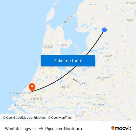 Weststellingwerf to Pijnacker-Nootdorp map