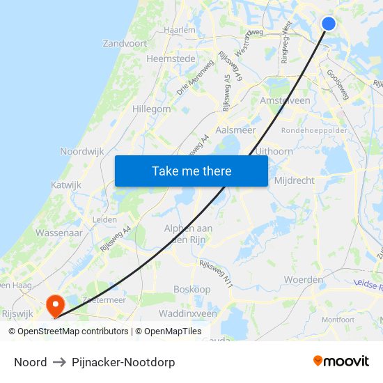 Noord to Pijnacker-Nootdorp map