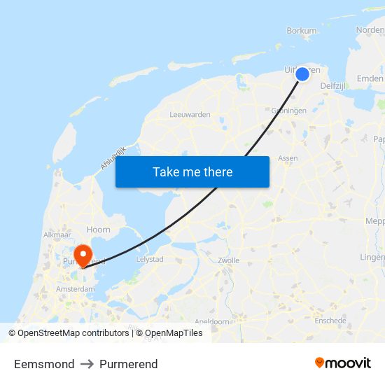 Eemsmond to Purmerend map