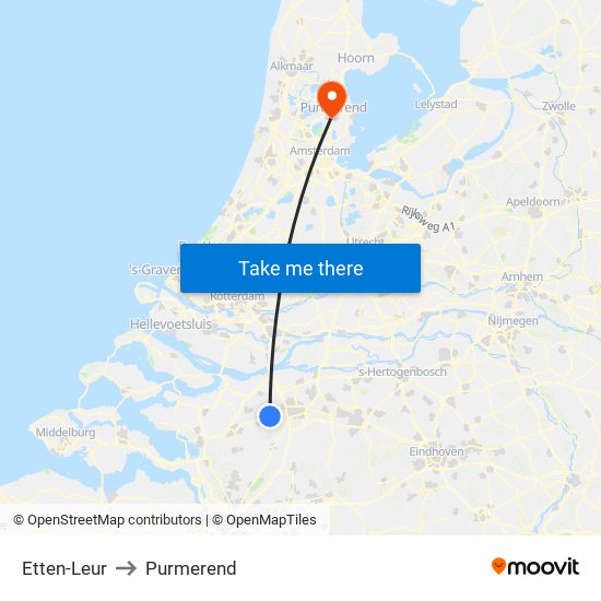 Etten-Leur to Purmerend map