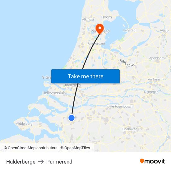 Halderberge to Purmerend map