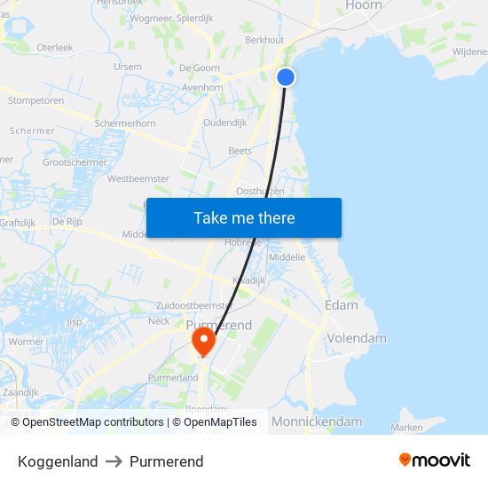 Koggenland to Purmerend map