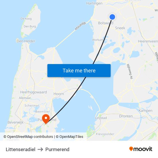 Littenseradiel to Purmerend map