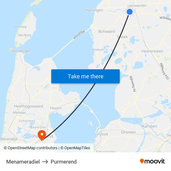 Menameradiel to Purmerend map