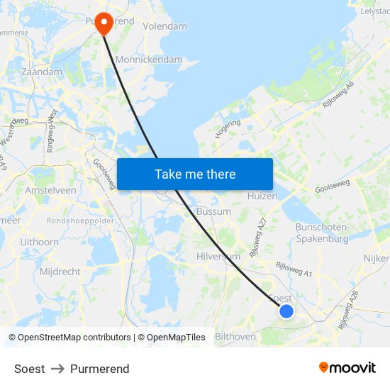 Soest to Purmerend map