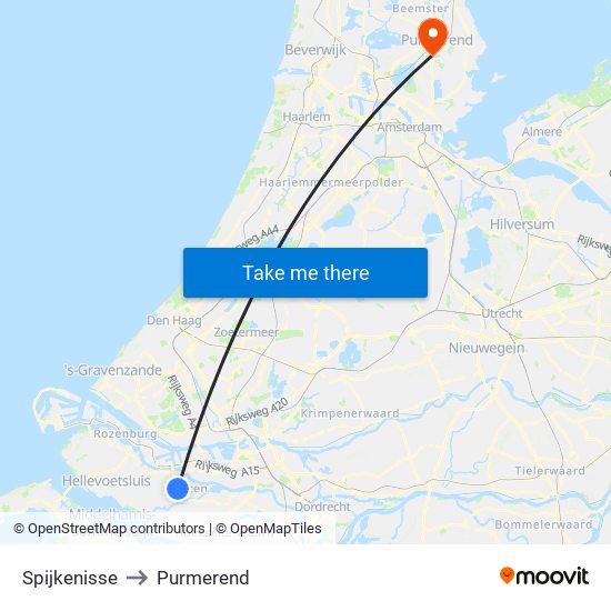 Spijkenisse to Purmerend map