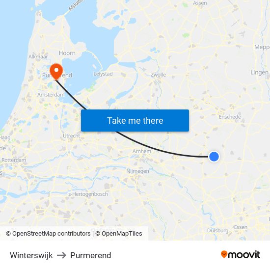 Winterswijk to Purmerend map