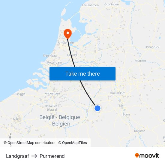 Landgraaf to Purmerend map