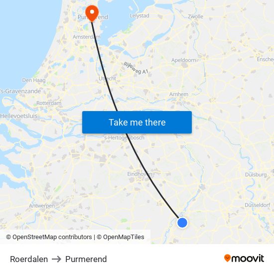 Roerdalen to Purmerend map