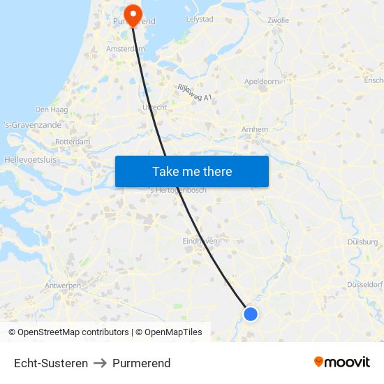 Echt-Susteren to Purmerend map