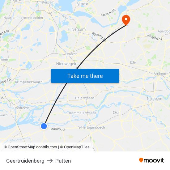 Geertruidenberg to Putten map