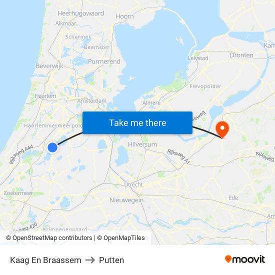 Kaag En Braassem to Putten map