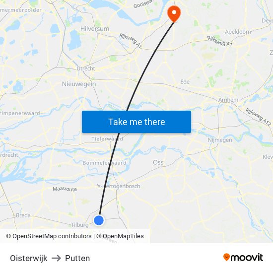 Oisterwijk to Putten map