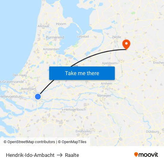 Hendrik-Ido-Ambacht to Raalte map