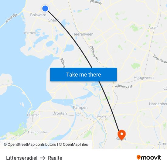 Littenseradiel to Raalte map