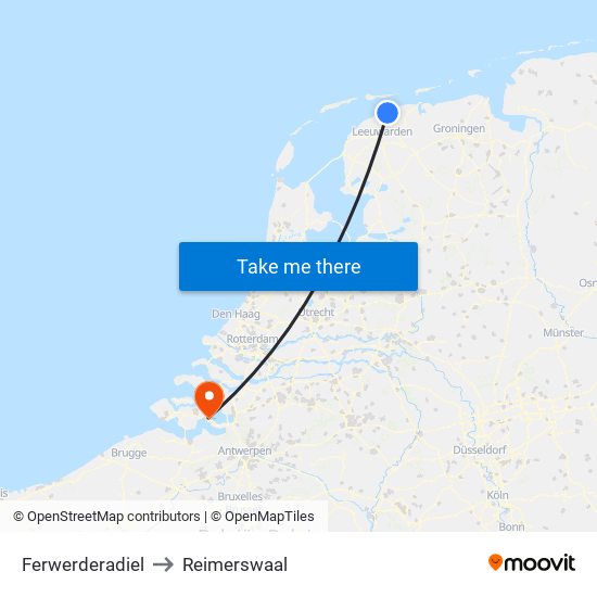 Ferwerderadiel to Reimerswaal map