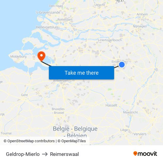 Geldrop-Mierlo to Reimerswaal map