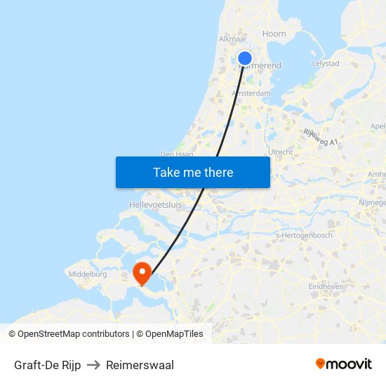 Graft-De Rijp to Reimerswaal map