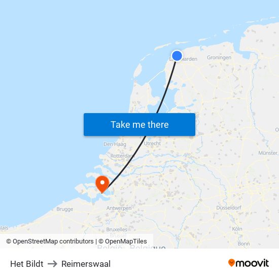 Het Bildt to Reimerswaal map