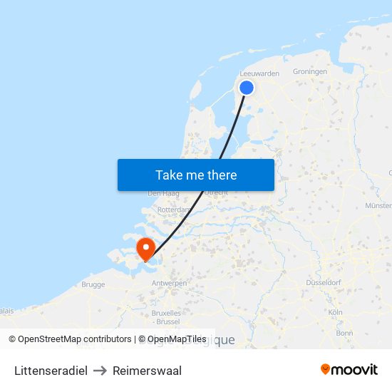 Littenseradiel to Reimerswaal map