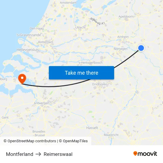 Montferland to Reimerswaal map