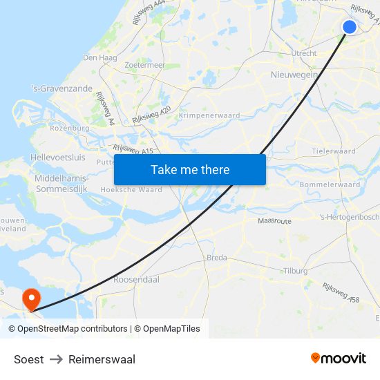 Soest to Reimerswaal map