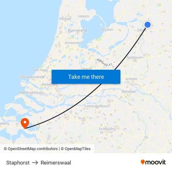 Staphorst to Reimerswaal map