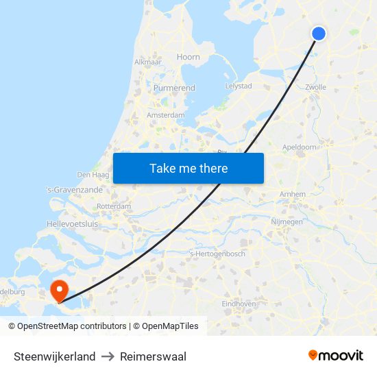 Steenwijkerland to Reimerswaal map