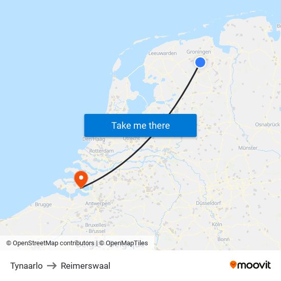 Tynaarlo to Reimerswaal map