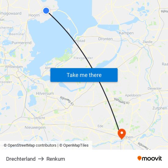 Drechterland to Renkum map