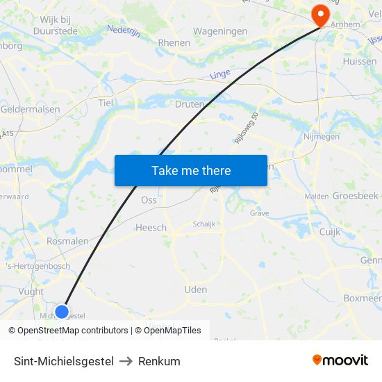 Sint-Michielsgestel to Renkum map