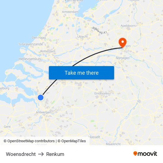 Woensdrecht to Renkum map