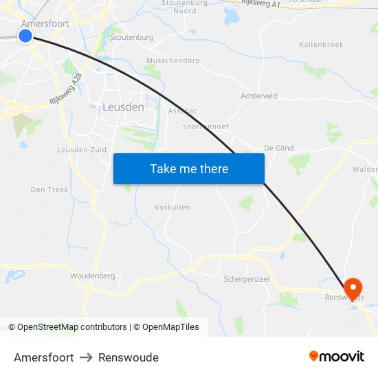 Amersfoort to Renswoude map