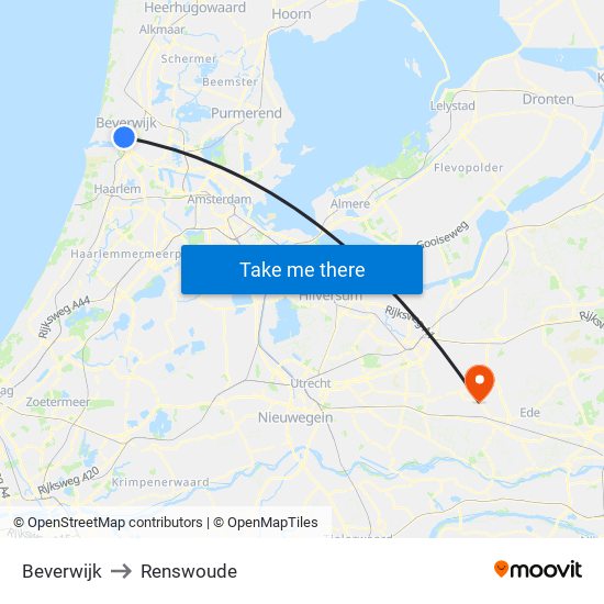 Beverwijk to Renswoude map