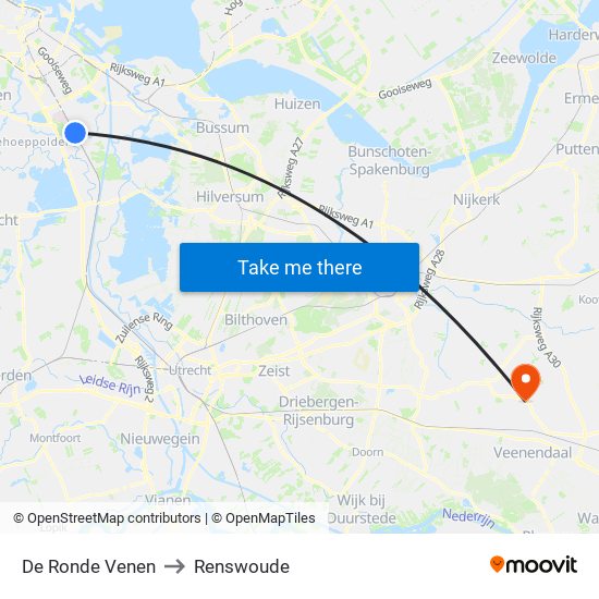 De Ronde Venen to Renswoude map