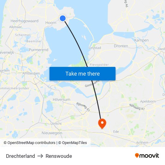 Drechterland to Renswoude map