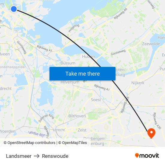 Landsmeer to Renswoude map